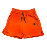 Starter Bermuda In Tuta Tinta Unita Con Stampa E Elastico In Vita Arancione Per Bambino