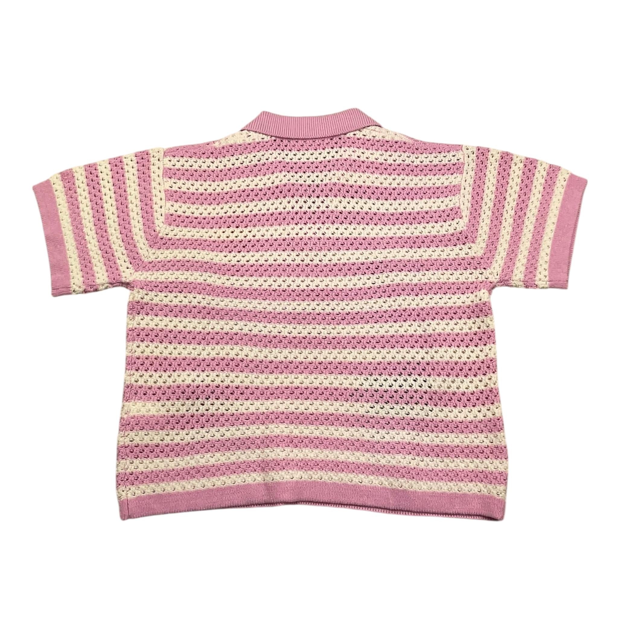 Saint Barth Polo Mezza Manica Fantasia A Righe per Bambina PIX0003 BIANCO/ROSA SAINT BARTH 