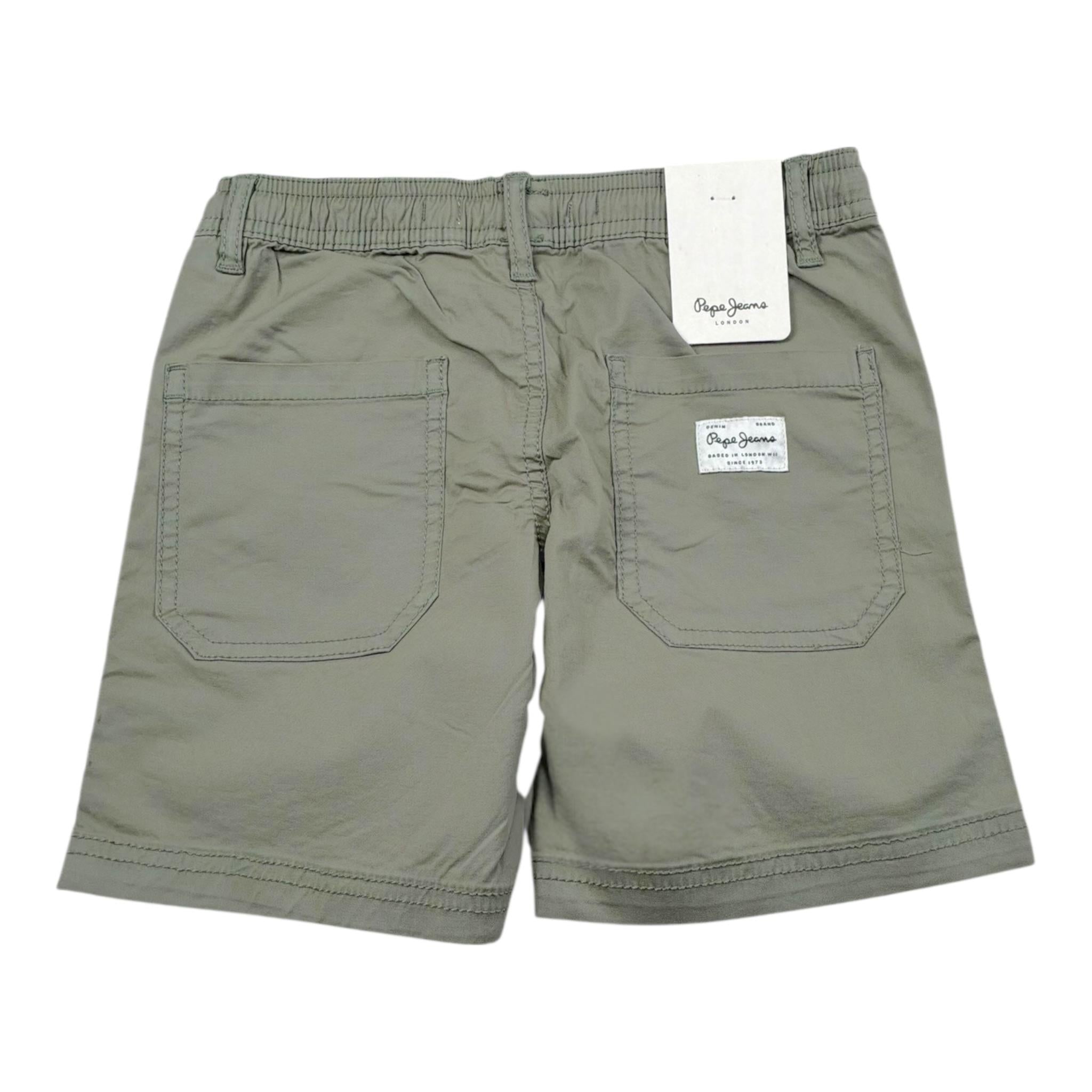 Pepe Feamo Bermuda Tinta Unita con Elastico In Vita per Bambino P8800837 VERDE PEPE FEAMO 