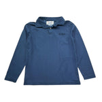 Saint Barth Polo Manica Lunga Tinta Unita per Bambino 00874L BLU SAINT BARTH 