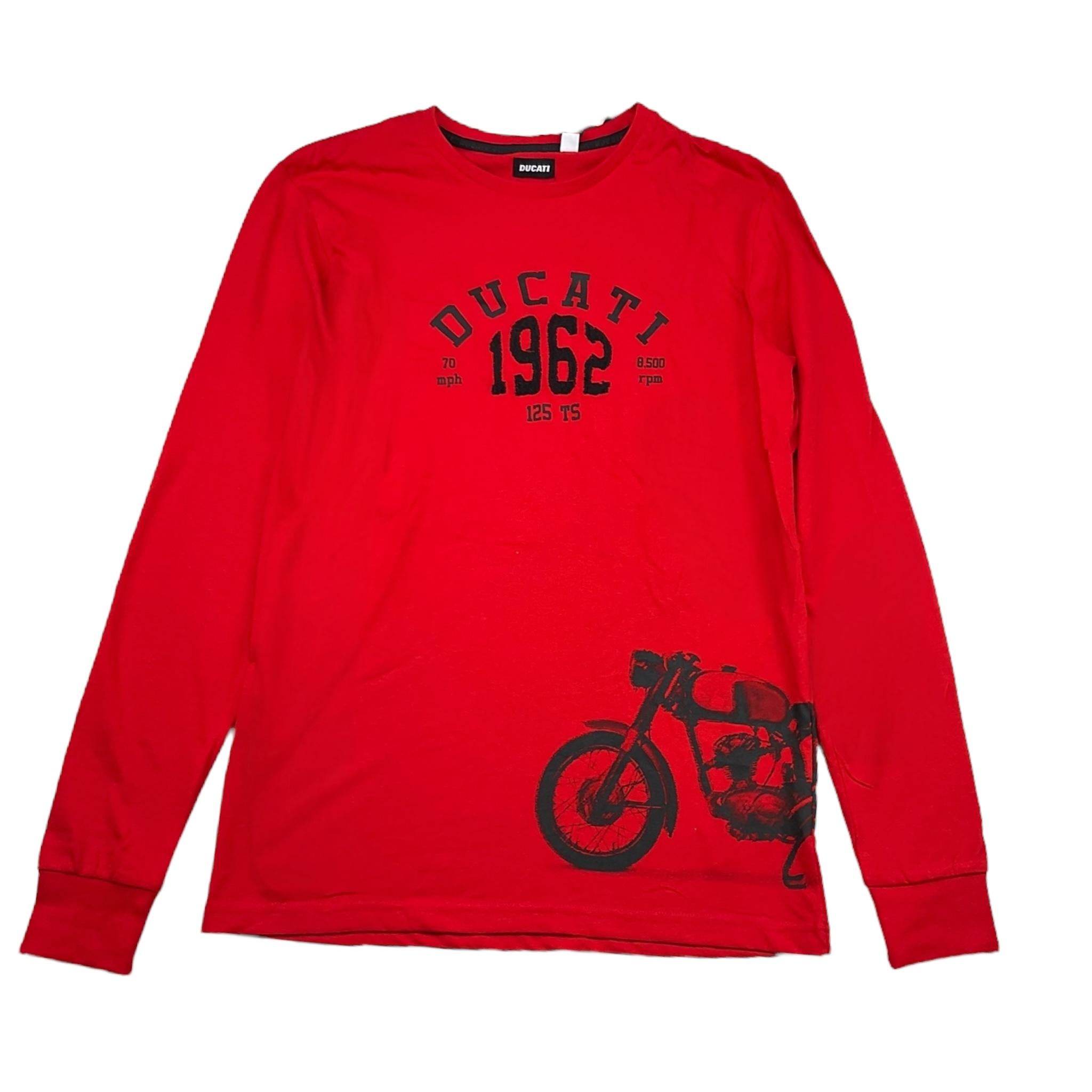 DUCATI shirt girocollo tinta unita con stampa Rosso per Bambino G7626 ROSSO DUCATI 