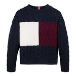 TOMMY HILFIGER maglia tricolore girocollo Blu per Bambino KB0KB09251 BLU TOMMY HILFIGER 