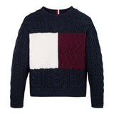 TOMMY HILFIGER maglia tricolore girocollo Blu per Bambino KB0KB09251 BLU TOMMY HILFIGER 