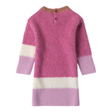 SARABANDA abito tinta unita in maglia girocollo Magenta per Bambina 0A213 MAGENTA SARABANDA 