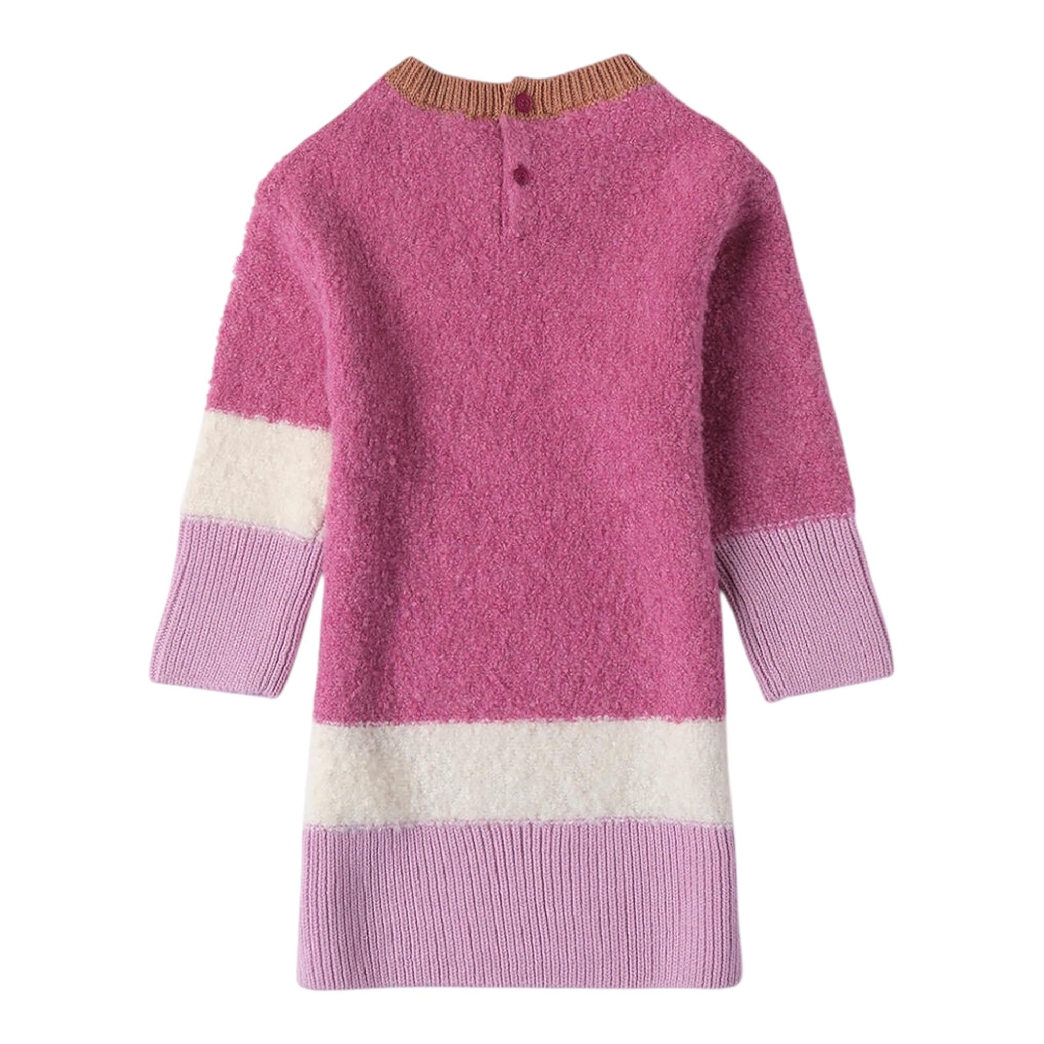 SARABANDA abito tinta unita in maglia girocollo Magenta per Bambina 0A213 MAGENTA SARABANDA 