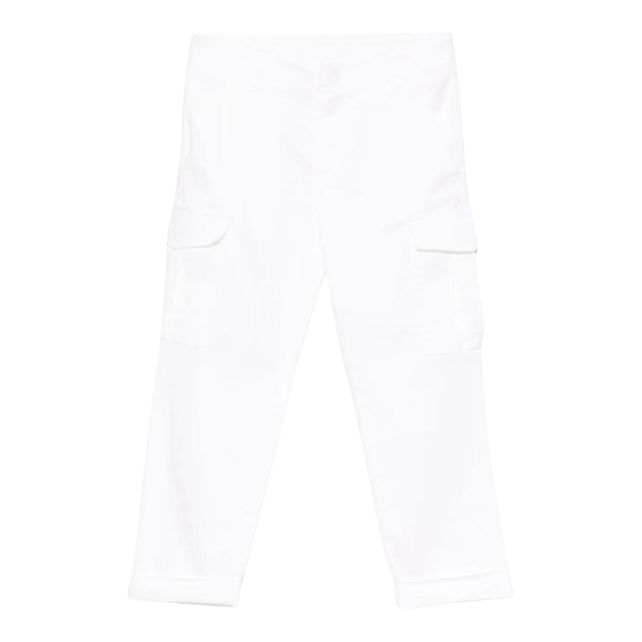 Dondup Pantalone Tinta Unita con Tasconi per Bambino DMPA114X BIANCO DONDUP 