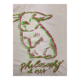 Philosophy T-Shirt Girocollo Tinta Unita Con Stampa Panna Per Bambina
