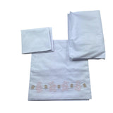 Le Bebe' Lenzuola Set 3 Pezzi Tinta Unita con Stampa per Neonata LBG6292 BIANCO LE BEBE' 