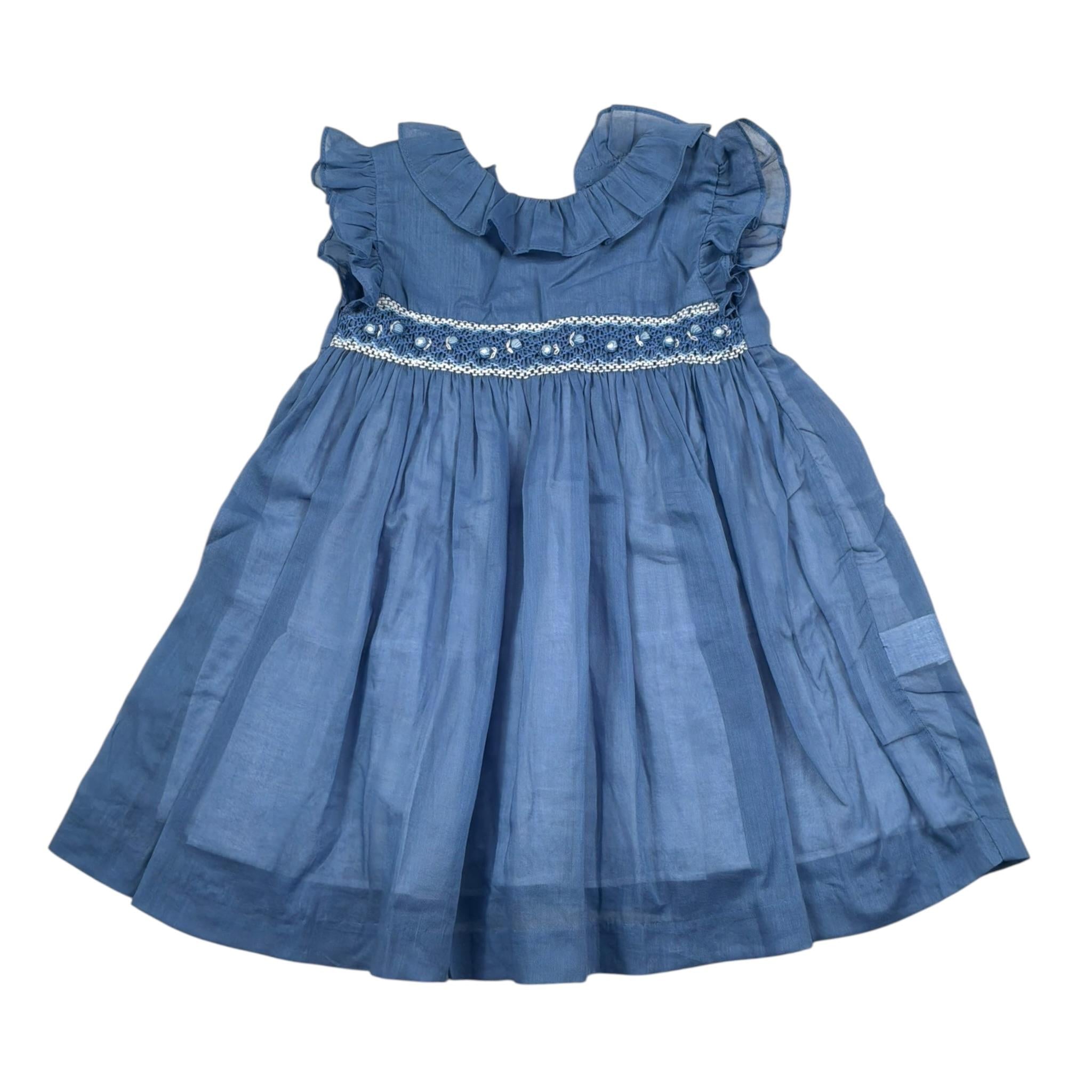 Malvi & Co Abito Giromanica tinta unita Blu per Neonata S24I104VEZ BLU MALVI & CO 