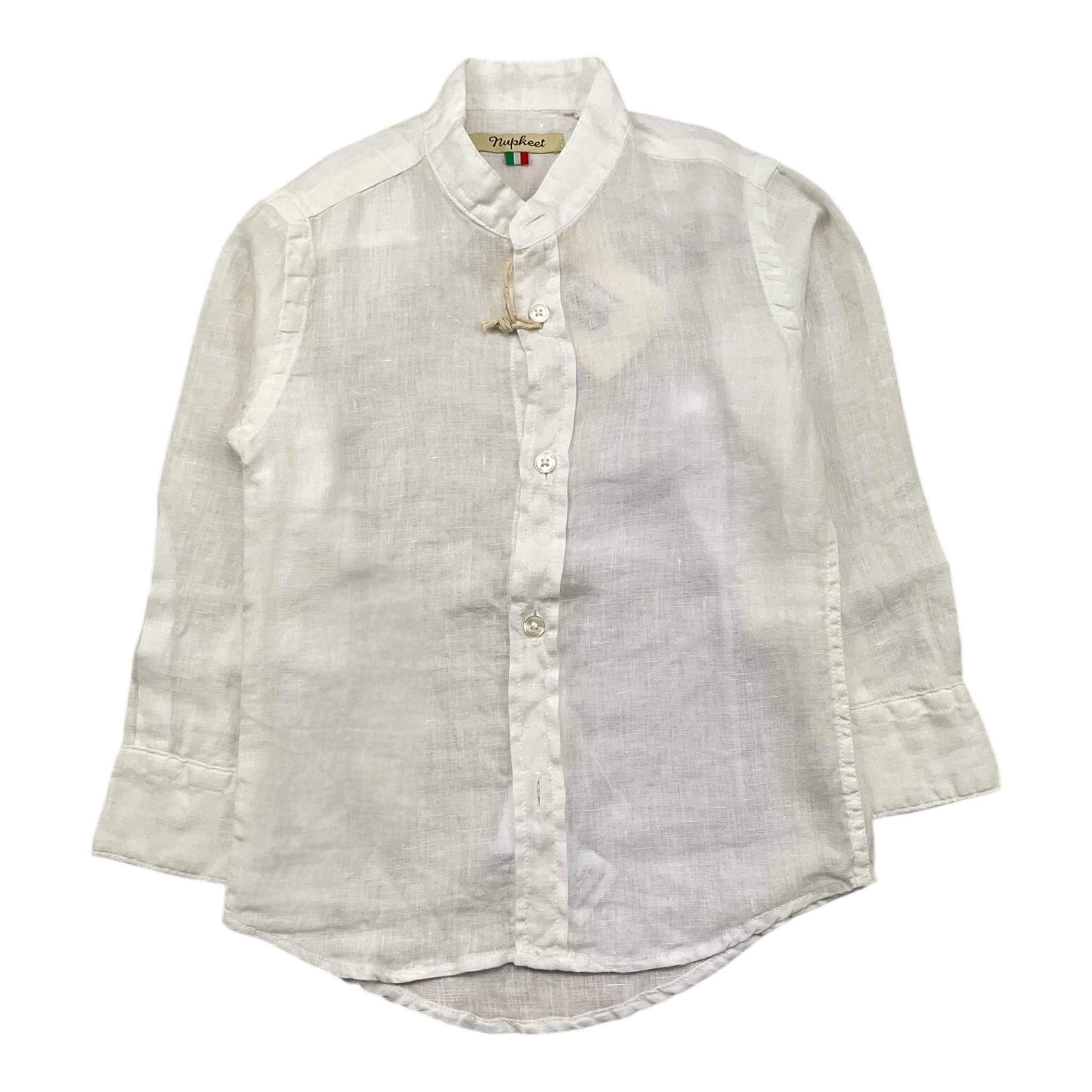 NUPKEET camicia manica lunga tinta unita collo coreano Bianco per Bambino 21NK078 BIANCO NUPKEET 