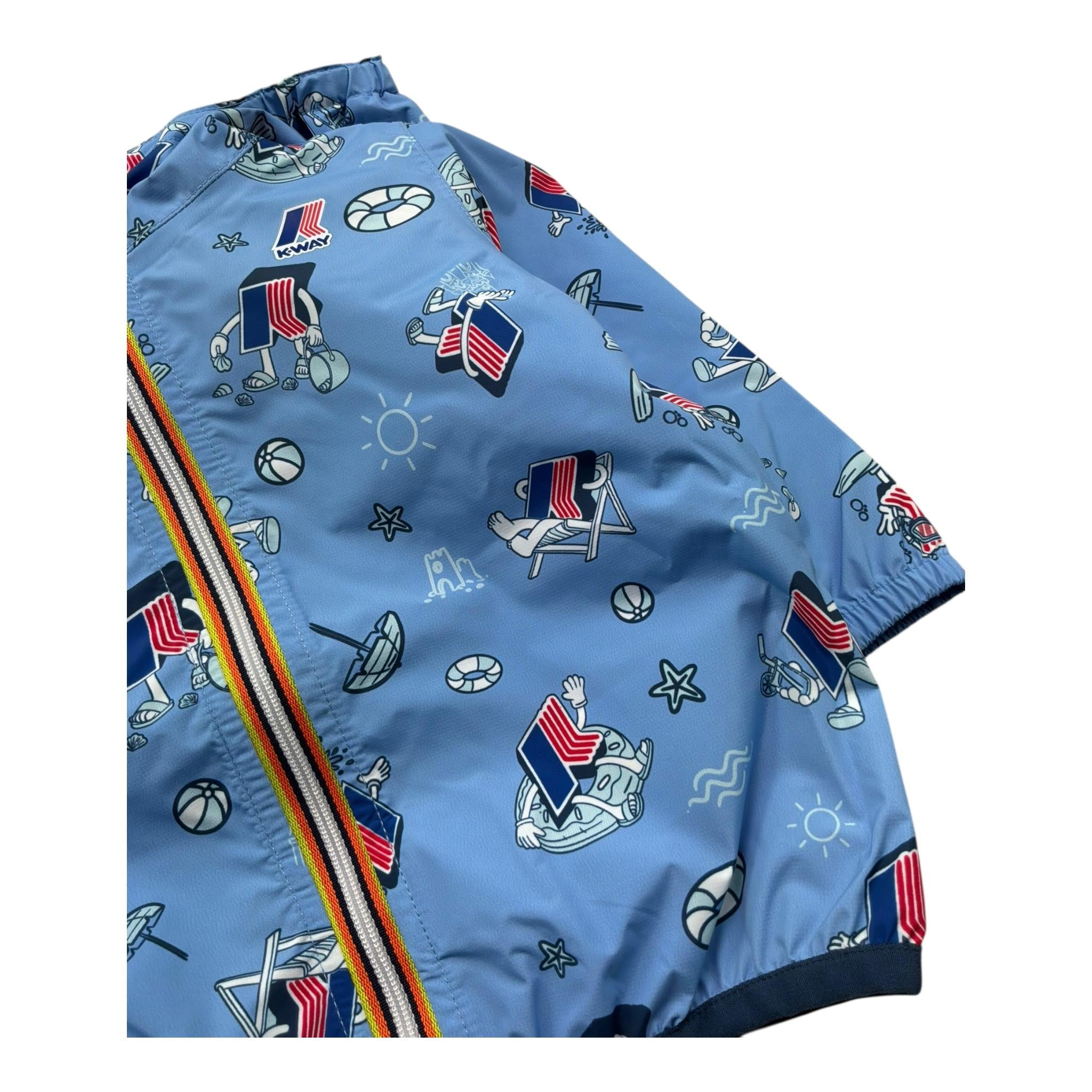 K-Way Giubbino Tinta Unita con Zip E Cappuccio per Neonato K2137YWX AZZURRO K-WAY 