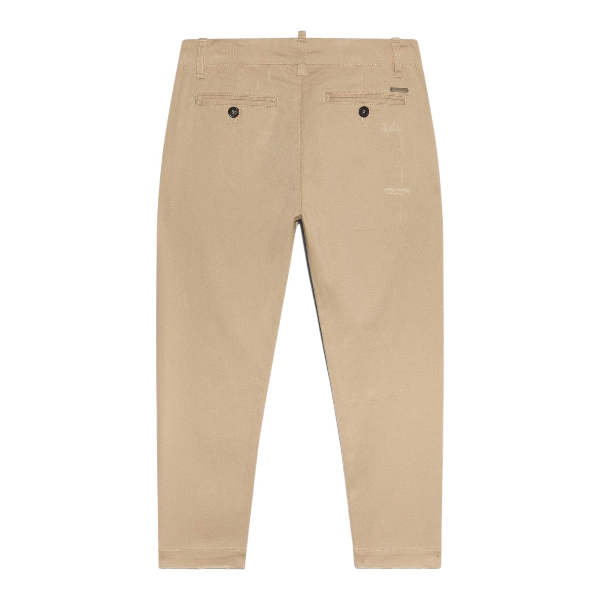 BALMAIN pantalone tinta unita cn toppe Beige per Bambino DQ1182 BEIGE BALMAIN 