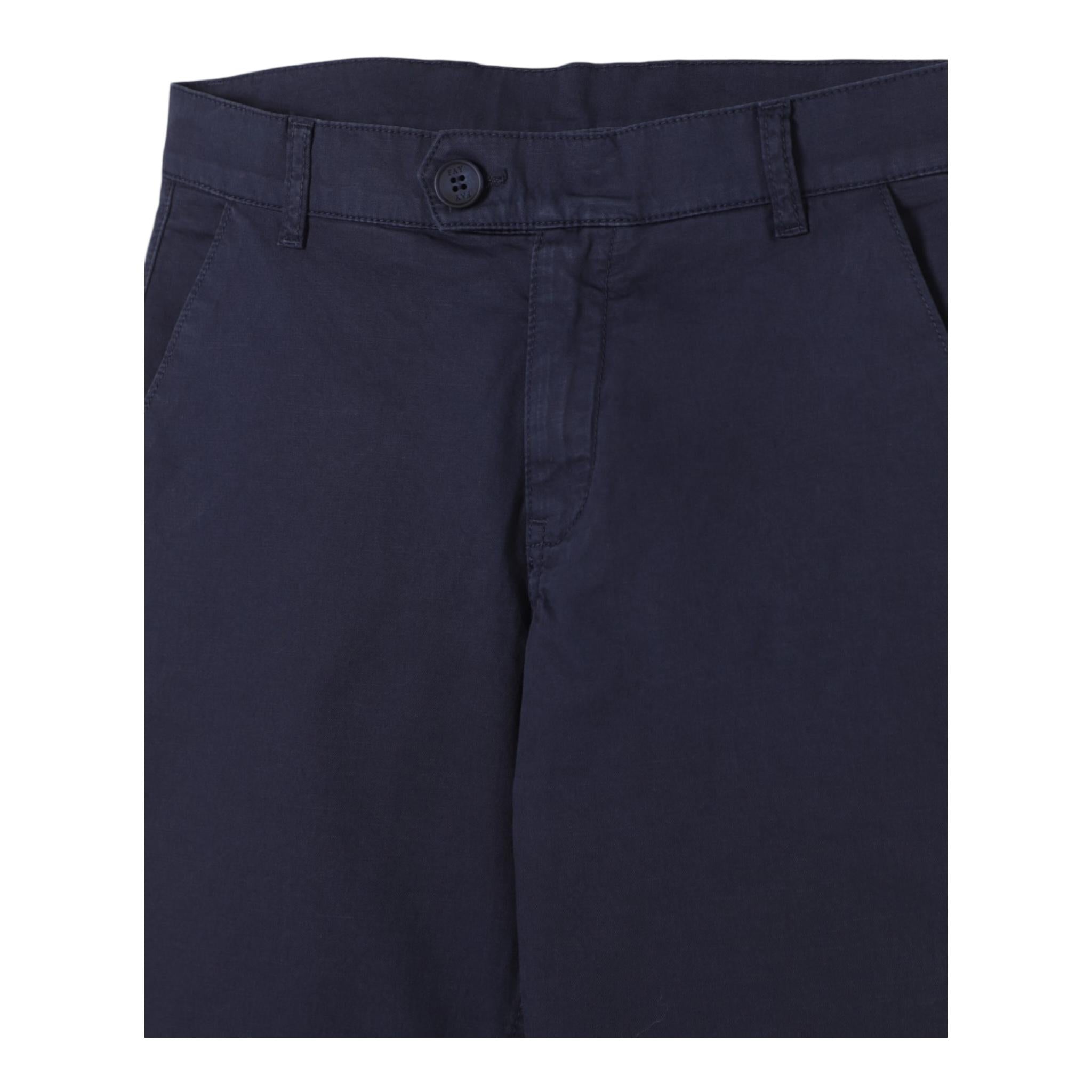 Fay Pantalone Tinta Unita con Bottone per Bambino FW6Q31 BLU FAY 