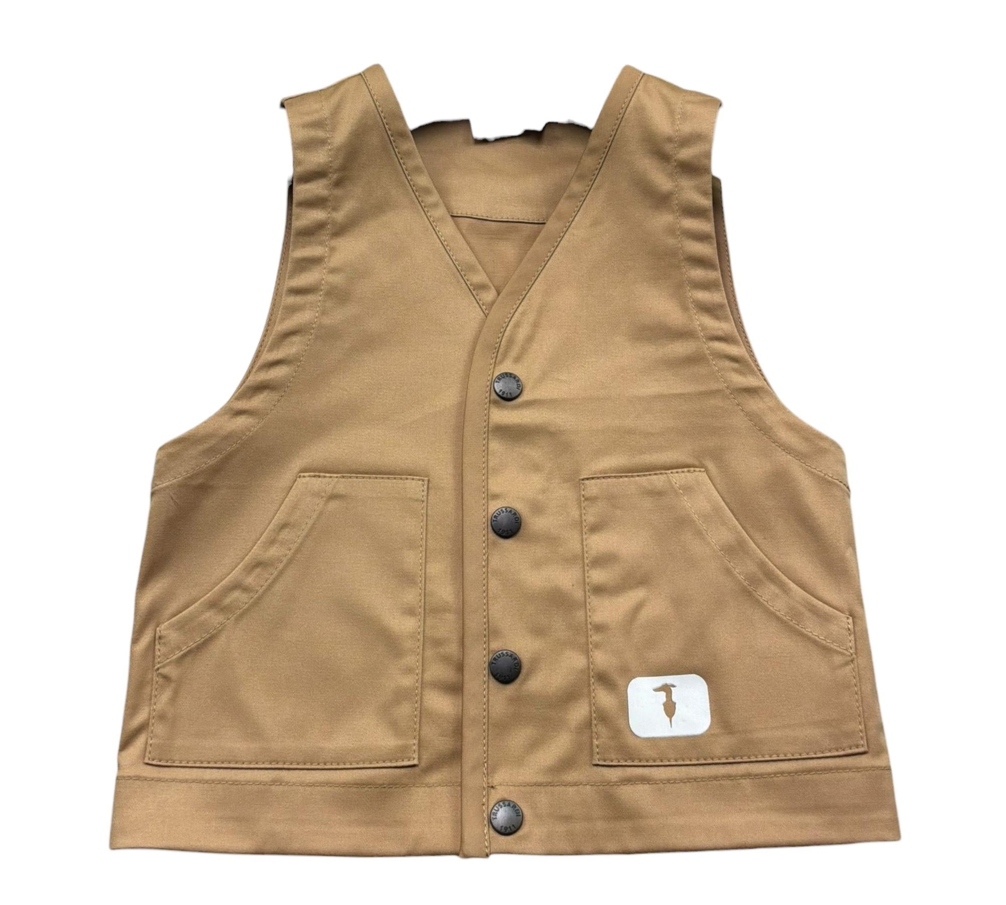 Trussardi Gilet Tinta Unita con Logo per Neonato TIP26041GT CAMMELLO TRUSSARDI 