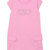 Liu Jo Abito Mezza Manica Tinta Unita con Logo per Bambina KA5017X ROSA LIU JO 