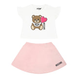Moschino Completo 2 Pezzi T-Shirt-Gonna per Neonata MDG01G BIANCO/ROSA MOSCHINO 
