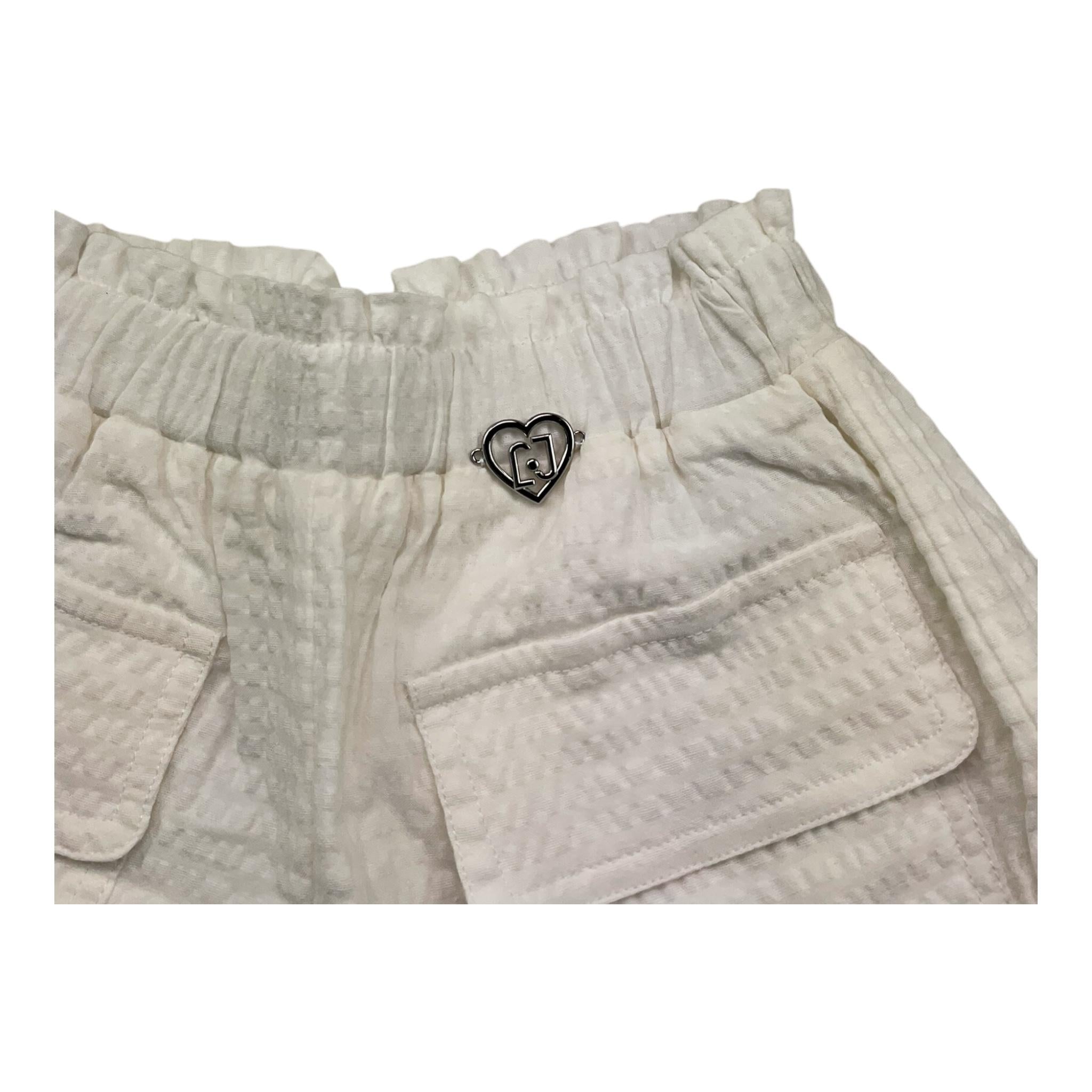 Liu Jo Short Tinta Unita con Elastico In Vita per Bambina KA5143 BIANCO LIU JO 