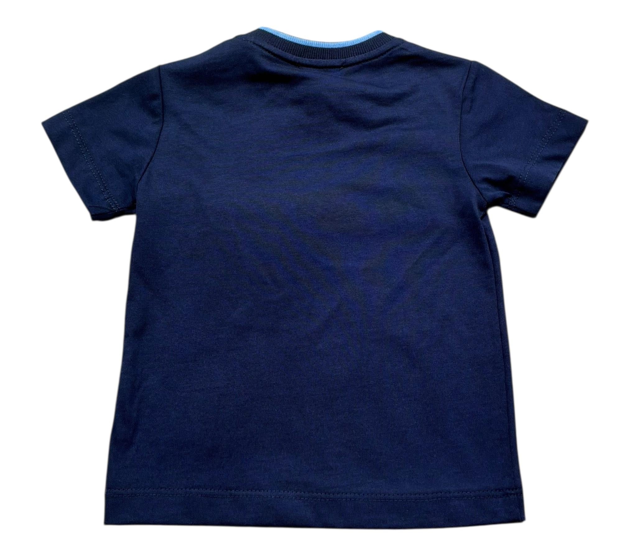 Trussardi T-Shirt Girocollo Tinta Unita con Stampa per Neonato TIP26037TS BLU TRUSSARDI 