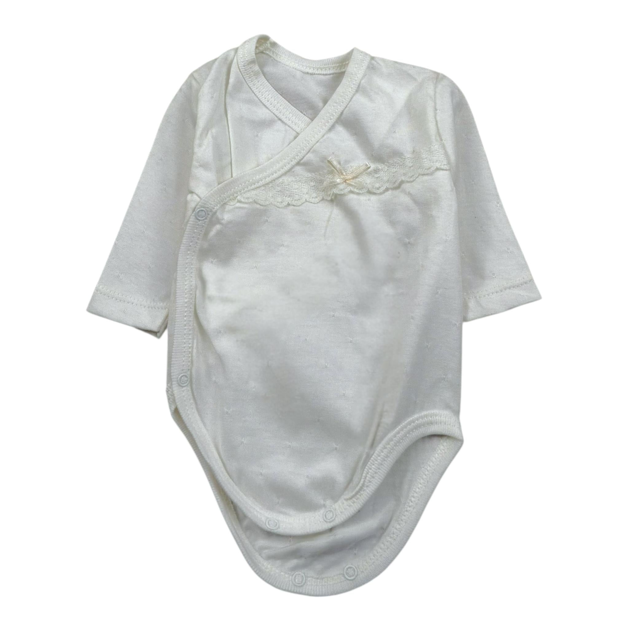 Calamaro Body Tinta Unita Manica Lunga per Neonata EIEIIEJ PANNA CALAMARO 