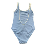 Saint Barth Costume Intero Tinta Unita  per Bambina CARASTRING AZZURRO SAINT BARTH 