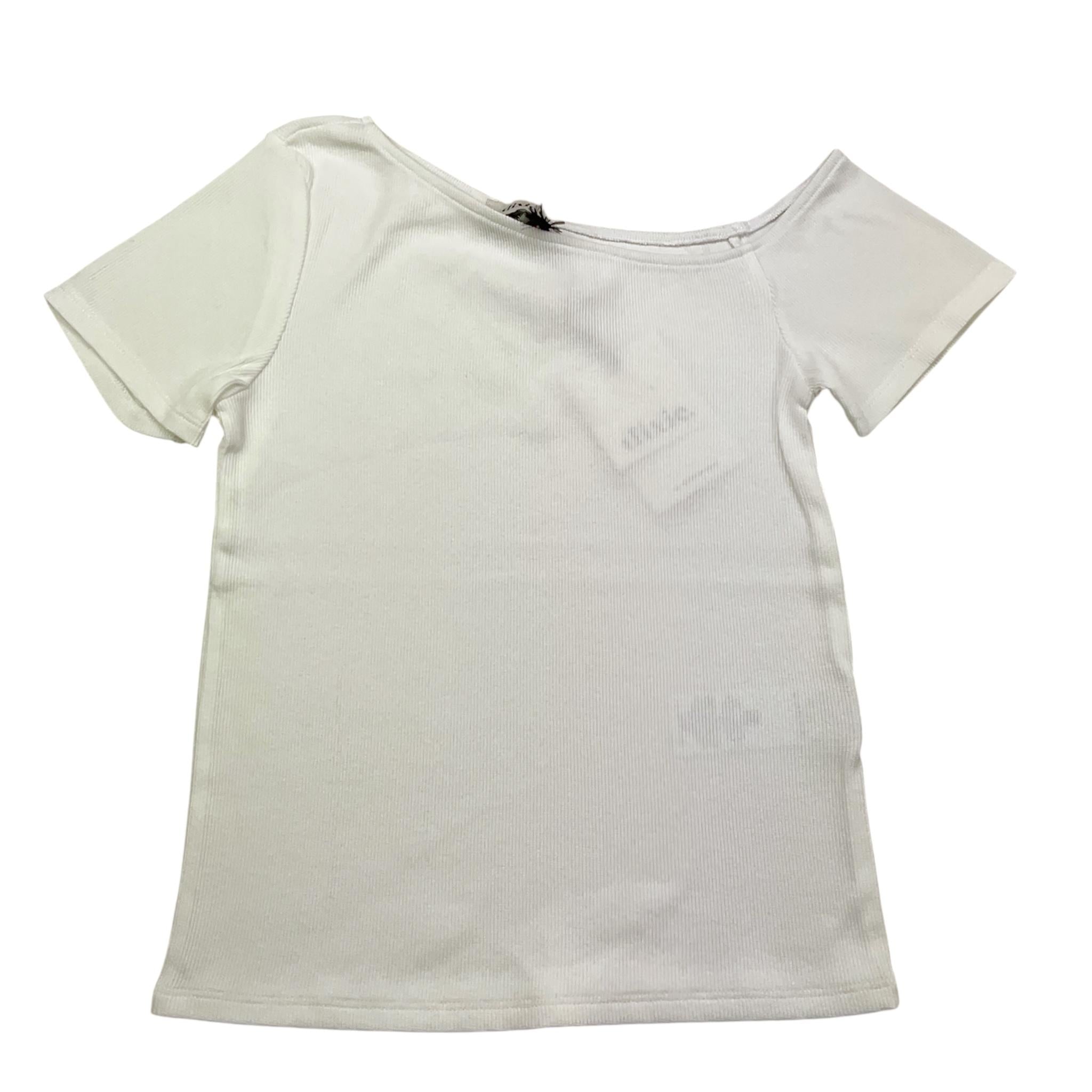 Dixie T-Shirt Scollo A Barca Tinta Unita per Bambina MB96072G74 BIANCO DIXIE 