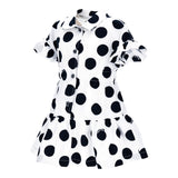 Monnalisa Abito Mezza Manica tinta unita con Stampa Pois Bianco per Bambina 11A910X BIANCO MONNALISA 