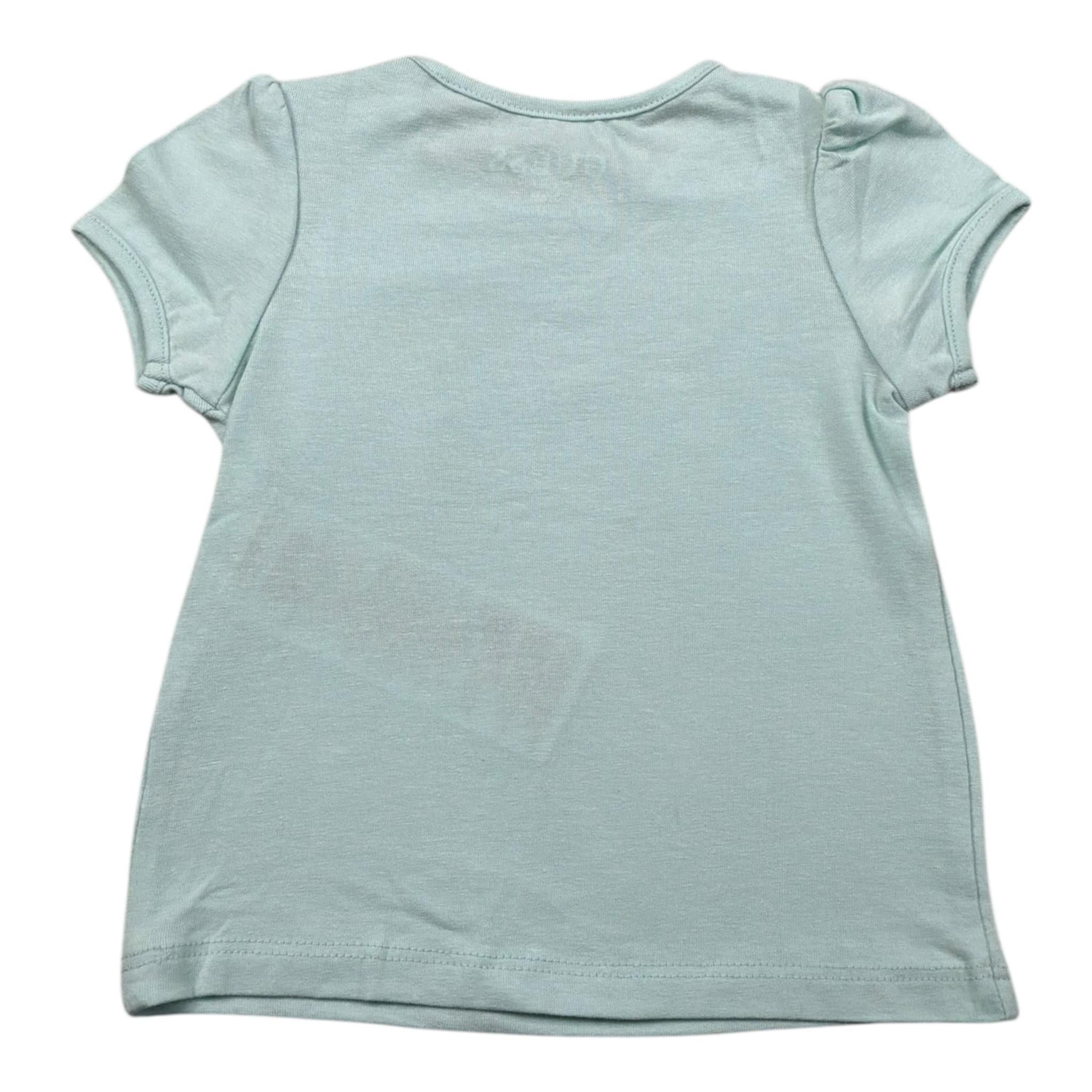 Guess T-Shirt Girocollo Tinta Unita con Logo per Neonata A5RI03K6YW4XX VERDE ACQUA GUESS 