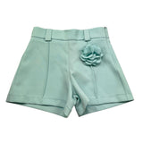 Petit Posh Short Tina Unita con Applicazione per Bambina GFBS25066SH VERDE ACQUA PETIT POSH 