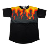Pablic T-Shirt Girocollo Tinta Unita Con Stampa Fuoco Nero Per Bambino