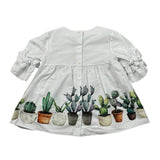 Le Coconne Camicia Mezza Manica Tinta Unita con Stampa per Bambina LCN2074 BIANCO LE COCONNE 
