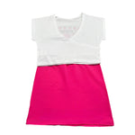 I Do Completo 2 Pezzi Gonna-T-Shirt Bicolore per Bambina 4B876 BIANCO/FUXIA I DO 