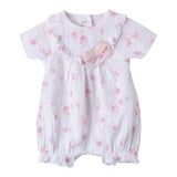 Minibanda Pagliaccetto Mezza Manica Tinta Unita con Stampe per Neonata 3B781 BIANCO MINIBANDA 