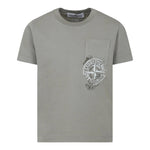 Stone Island T-Shirt Girocollo Tinta Unita con Logo per Bambino K1S162100012 VERDE STONE ISLAND 