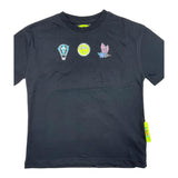 Barrow Kids T-Shirt Tinta Unita Girocollo Con Stampa Nero Per Bambina