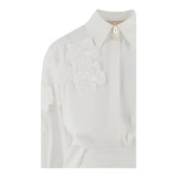 Elisabetta Franchi Abito Tinta Unita con Applicazioni per Bambina EFAB597 BIANCO ELISABETTA FRANCHI 