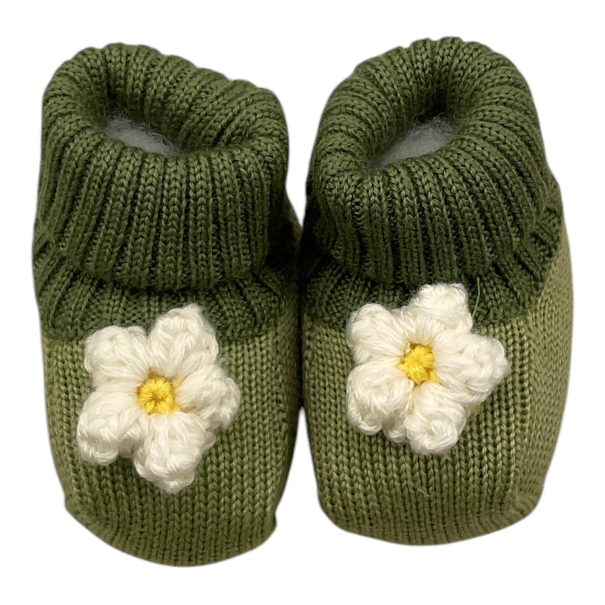 COLORI CHIARI babbucce tinta unita con ricami Verde per Neonata FF757177 VERDE COLORI CHIARI 