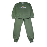 Moschino Completo 2 Pezzi Felpa-Pantalone Tinta Unita per Bambino HPK03E VERDE MOSCHINO 