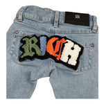 John Richmond Jeans Tinta Unita con Girovita Regolabile per Neonata RIP26106JE AZZURRO JOHN RICHMOND 