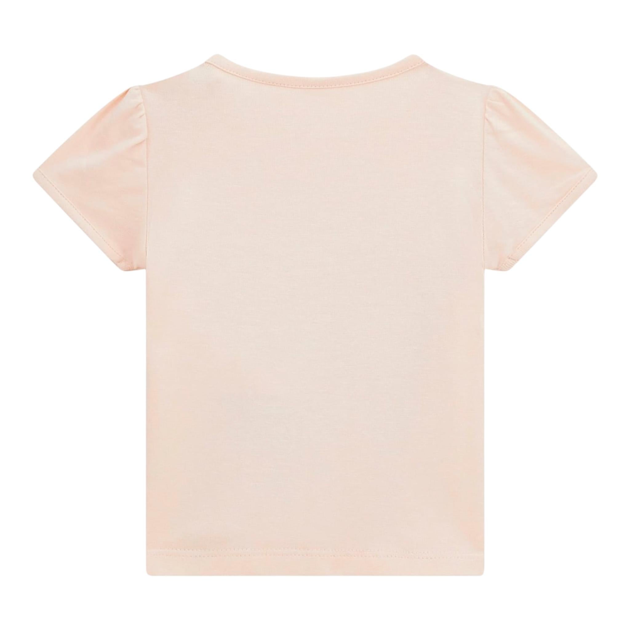Guess T-Shirt Girocollo Tinta Unita con Logo per Neonata K5RI07K6YW4XXN ROSA GUESS 