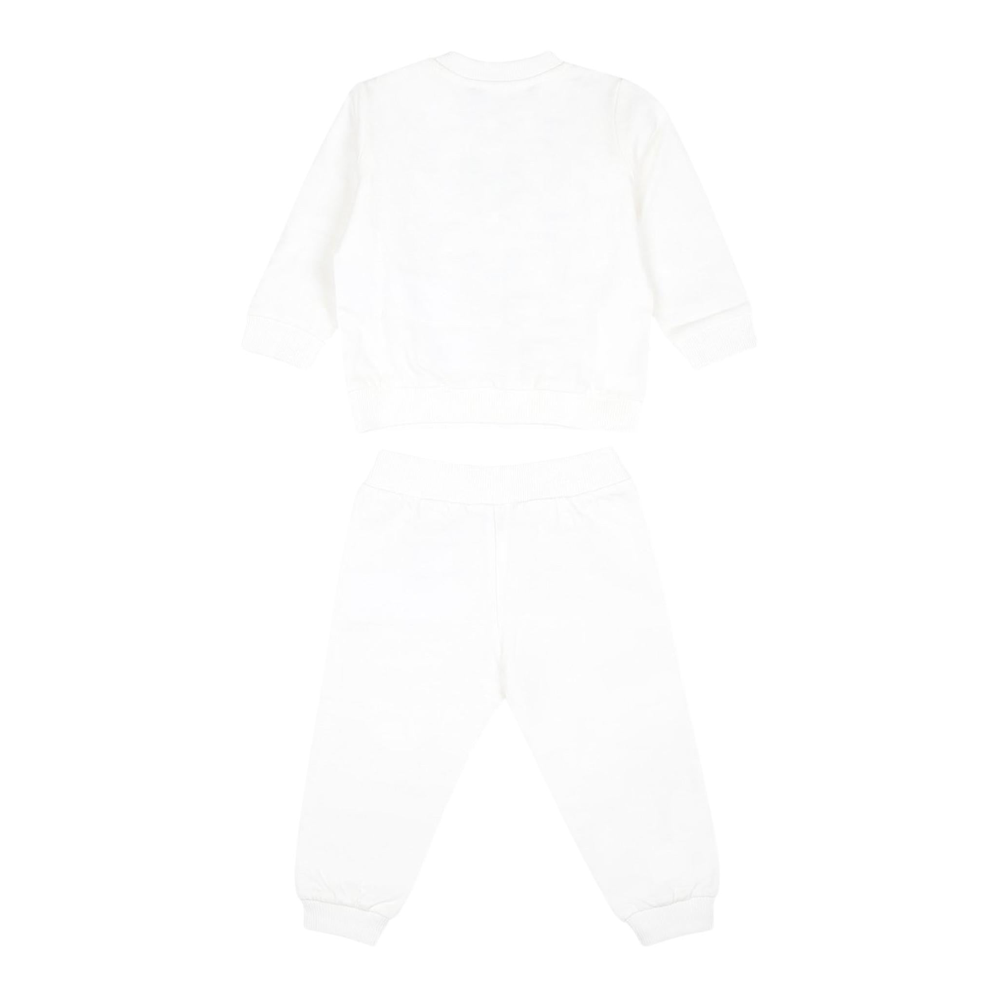 MOSCHINO completo 2 pezzi felpa-pantalone tinta unita Bianco per Neonato MUK051 BIANCO MOSCHINO 