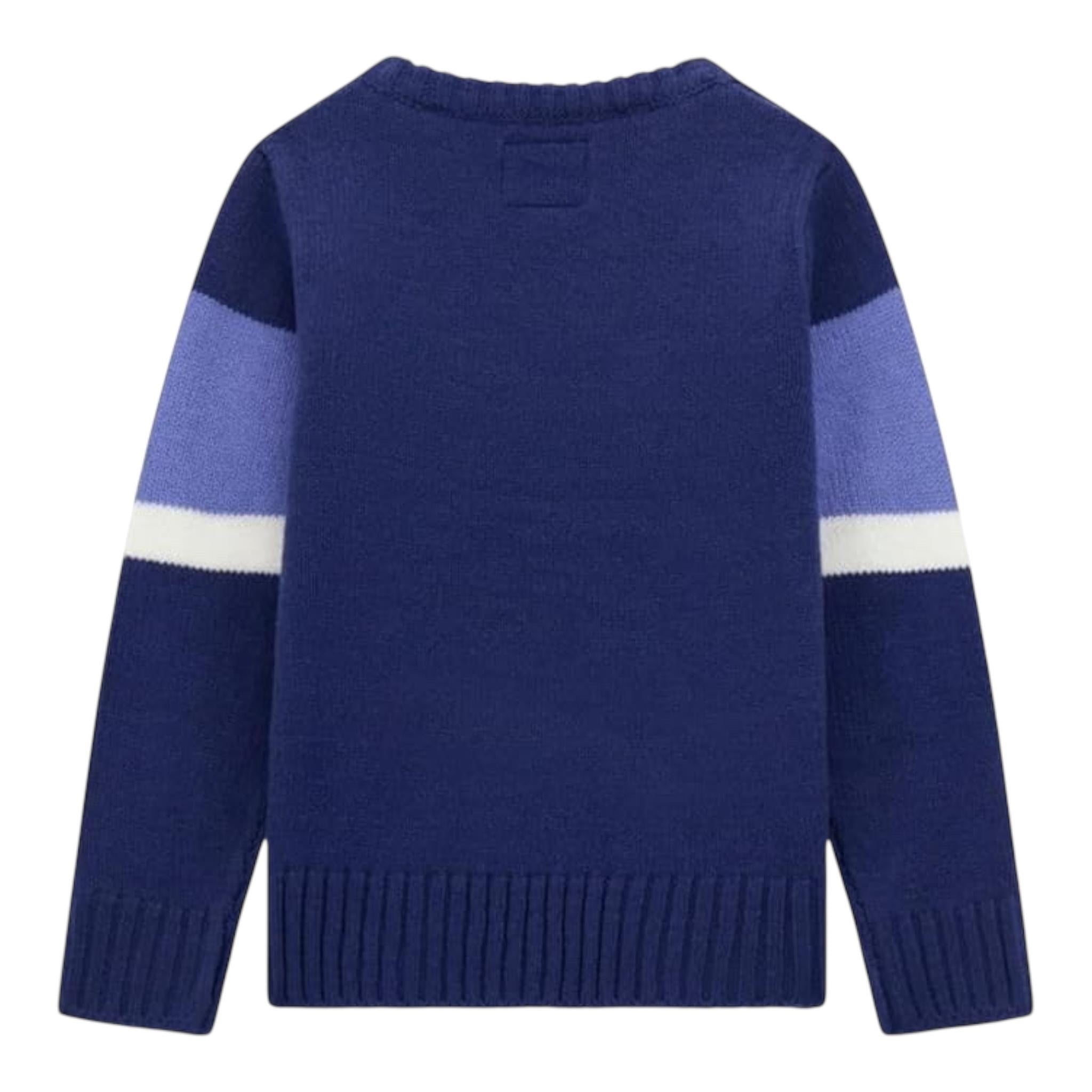 GUESS maglia girocollo tinta unita con stampa logo in contrasto Blu per Neonato N4BR02Z32N0N BLU GUESS 