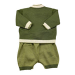 COLORI CHIARI completo 3 pezzi camicia-salopette-cardigan Verde per Neonato MF437171 VERDE COLORI CHIARI 