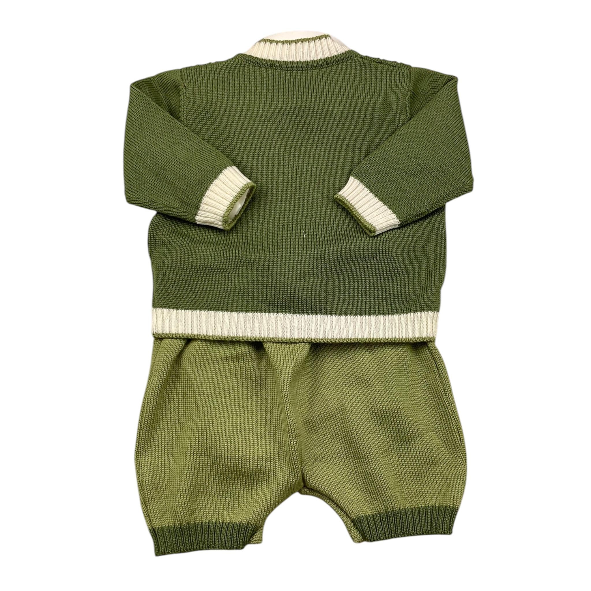 COLORI CHIARI completo 3 pezzi camicia-salopette-cardigan Verde per Neonato MF437171 VERDE COLORI CHIARI 