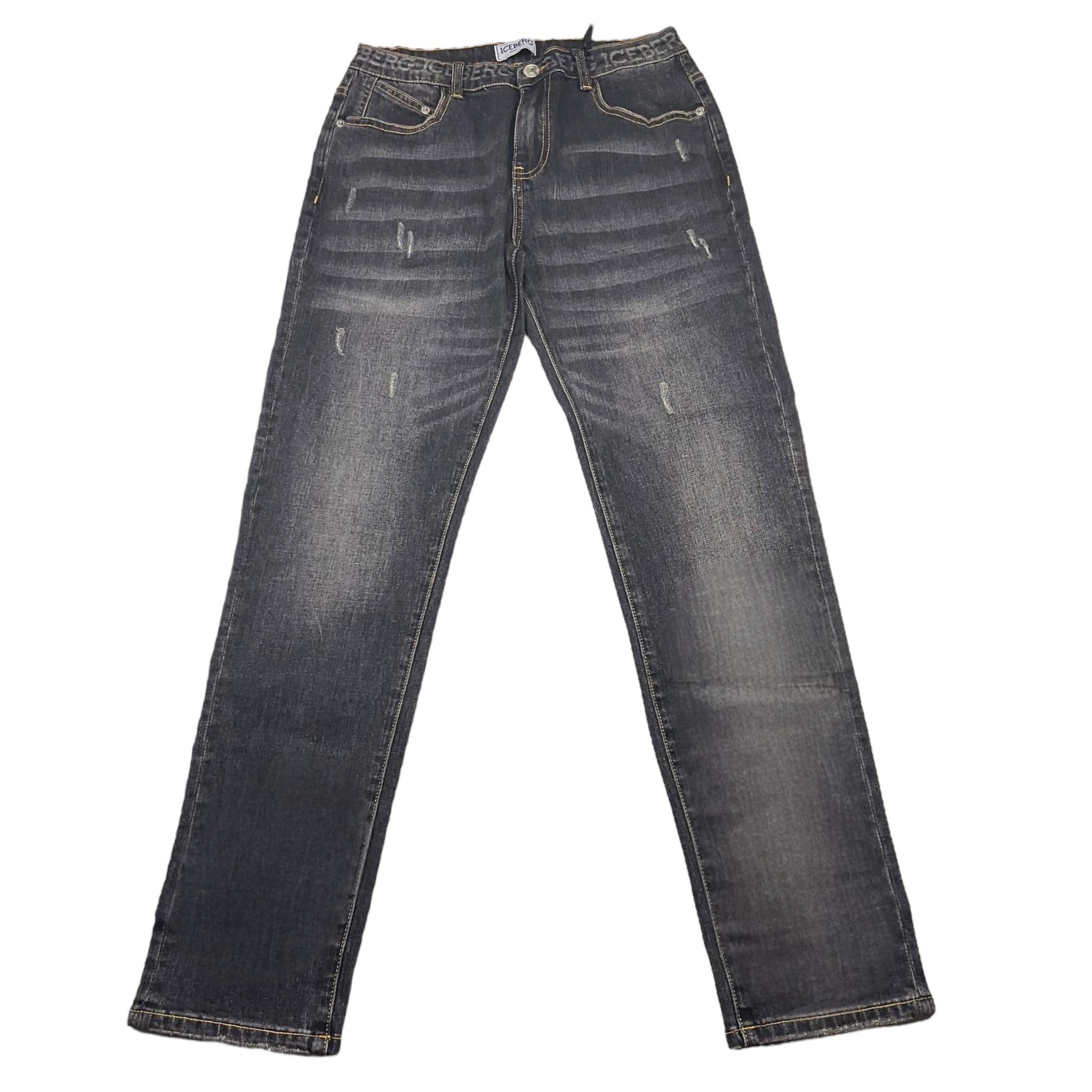 ICEBERG jeans tinta unita con girovita regolabile Nero per Bambino PTICE5306J NERO ICEBERG 