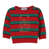 MOSCHINO maglia girocollo fantasia a righe con ricamo orso Rosso/verde per Neonato MXW00J ROSSO/VERDE MOSCHINO 