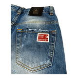 Patriot Bermuda In Denim Tinta Unita con Strappi per Bambino PBC1478 BLU PATRIOT 