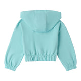 Sarabanda Felpa Tinta Unita con Zip E Cappuccio per Bambina 0B203 VERDE ACQUA SARABANDA 
