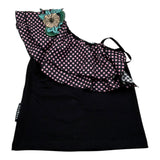 John Richmond Top Tinta Unita con Rouches per Bambina RGP26110TO NERO JOHN RICHMOND 