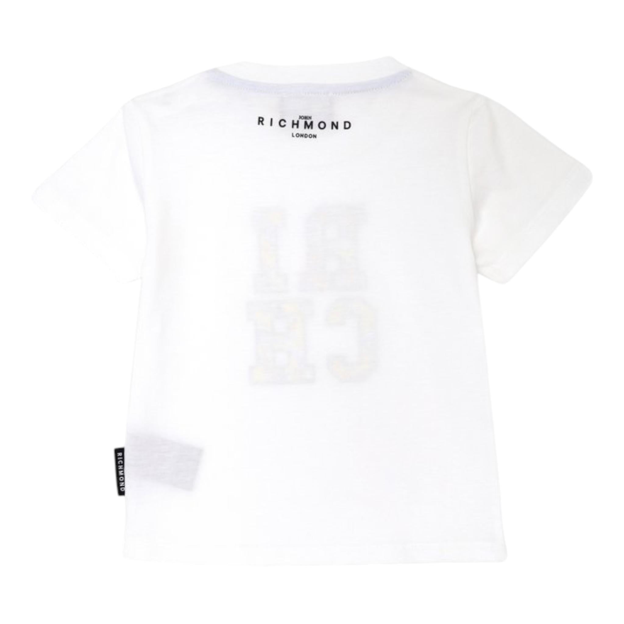 John Richmond T-Shirt Girocollo Tinta Unita con Stampa per Neonato RIP25051TS BIANCO JOHN RICHMOND 
