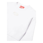 Diesel Felpa Chiusa Girocollo Tinta Unita con Logo per Bambina J01826 BIANCO DIESEL 